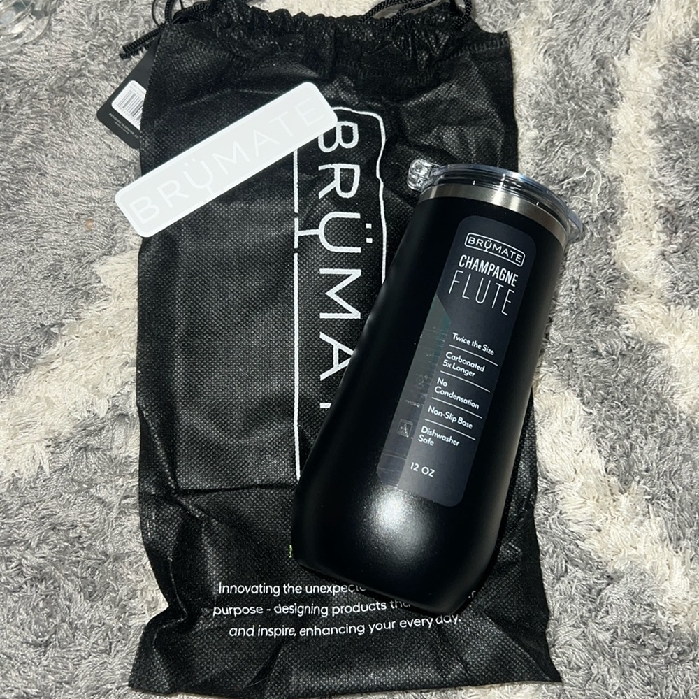 NEW! Brumate Champagne Flute - 12oz Black